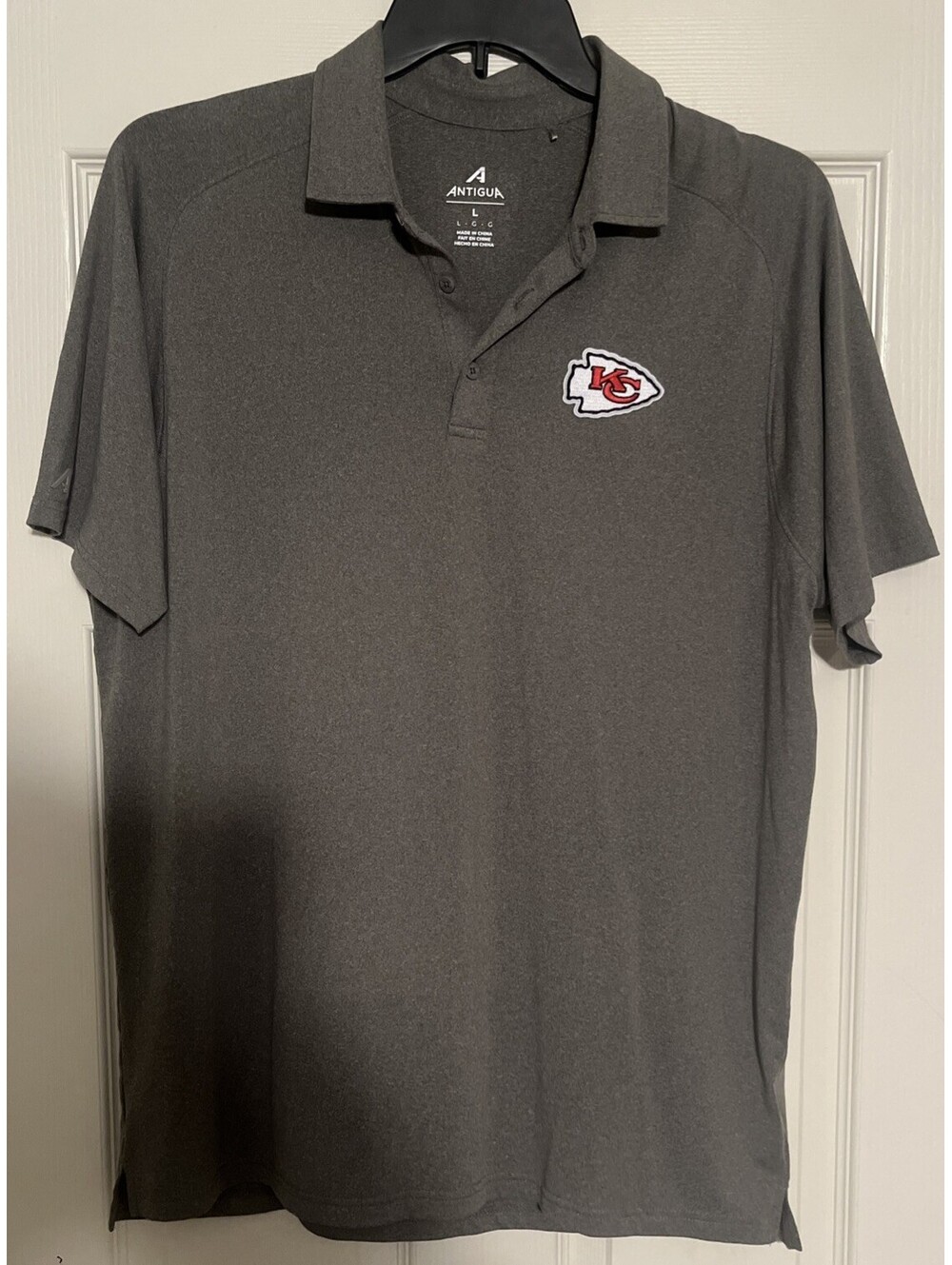 Kansas City Chiefs Antigua Black Polo Golf Shirt Size XL NFL Embroidered Logo